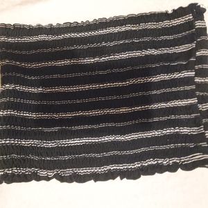 Black and white striped tube top